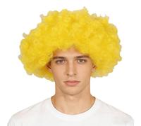 winying Funny Clown Curly Afro Wigs Rainbow Wigs Colorful Clown Wig Crazy Afro Wig 70's 80's Disco Theme For Little Youth Yellow One Size