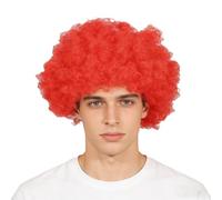 winying Funny Clown Curly Afro Wigs Rainbow Wigs Colorful Clown Wig Crazy Afro Wig 70's 80's Disco Theme For Little Youth Red One Size