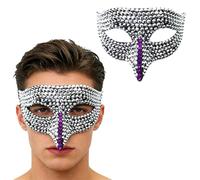 winying Half Face Men's Phantom Of The Opera Vintage Design Venetian Carnival Masquerade Mask For Venetian Mardi Gras Purple One Size