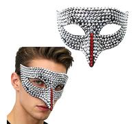 winying Half Face Men's Phantom Of The Opera Vintage Design Venetian Carnival Masquerade Mask For Venetian Mardi Gras Red One Size