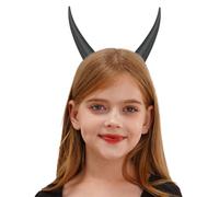 winying Halloween Hair Clip Devil Horns Hairpin Artificial Sheep Horns Hair Accessories For Cosplay Costume Party Black A One Size