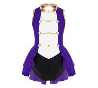 winying Kids Girls Halloween Dress Sleeveless Vintage Buttons Adorned Circus Jumpsuit Cosplay Dress Up Purple 7-8 Years