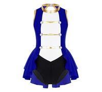 winying Kids Girls Halloween Dress Sleeveless Vintage Buttons Adorned Circus Jumpsuit Cosplay Dress Up Royal Blue 11-12 Years