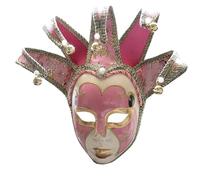 winying Masquerade Venetian Jester Mask Exquisite Decoration Music Mardi Gras Wall Decorative Art Collection Mask Pink One Size