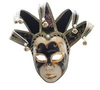 winying Masquerade Venetian Jester Mask Exquisite Decoration Music Mardi Gras Wall Decorative Art Collection Mask Black One Size
