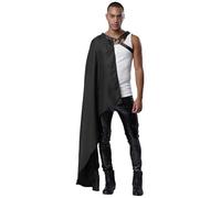 winying Men's Halloween Devil Rider Cape Medieval Half Shoulder Cloak Shawl for Knight Dress-up Black One Size
