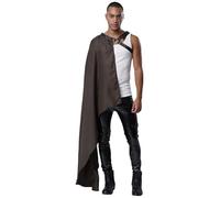winying Men's Halloween Devil Rider Cape Medieval Half Shoulder Cloak Shawl for Knight Dress-up Brown One Size