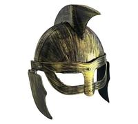 winying Roman Knight Helmet, Spartan Gladiator Costume Helmet Plastic Medieval Hat With Red Feather For Men Gold One Size