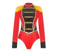 winying Women One-piece Rompers Ring Master Carnival Outfit Red S