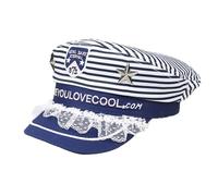 winying Yacht Captain Hat Lace Stripe Sailing Hat For Women Captains Halloween Costumes Dressing Up Party Navy Blue One Size