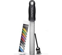 Winzbacher - Cheese Grater/Zester I Lemon, Parmesan, Garlic, Nutmeg, Ginger, Kitchen, fine, Food I Stainless Steel Blade I Dishwasher Safe I Incl. Prot. Cover & Brush