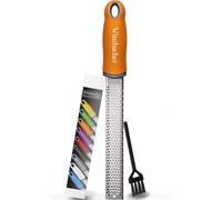 Winzbacher® Premium Zester & Grater - Lemon, Nutmeg, Ginger & More - Razor Sharp Stainless Steel - Dishwasher Safe - Includes Cleaning Brush