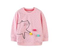 WinZero Little Girls Unicorn Sweatshirt Cotton Crew Neck Rabbit Cat Spotty Jumper Toddler Long Sleeve Pullover Tops for Kids 2-7 Years Children Clothes