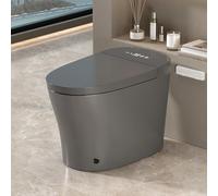 WinZo Bidet Toilet With Smart Functions, Auto Open/Close & Flush,Blackout Flush 12-inch Rough-in, Matte Black (Matte Grey)