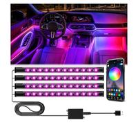 Winzwon LED Interior Lights for Car Accessories for Men Women | Gifts for Men Husband, USB Port APP Control Auto Stuff Lighting Kits Decoration Atmosphere Strip Lights
