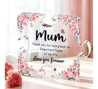 Winzwon Mum Birthday Gifts Acrylic Puzzle Plaque Decorations, Personalised Presents for Stepmum Nan Nanny Nana Grandma, Mothers Day Gifts