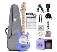 Winzz 30 Inch Kids Electric Guitar Beginner Kit, Junior 1/4 Size Mini Electric Guitar for Children Complete Stater Set with Amp, Gloosy Purple Colour