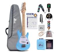 Winzz 30 Inch Kids Electric Guitar Beginner Kit, Junior 1/4 Size Mini Electric Guitar for Children Complete Stater Set with Amp, Gloosy Blue Colour