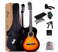Winzz Classical Guitar for Adults Teenager Students Beginners with Nylon-String (4/4 size - Sunburst, Full)