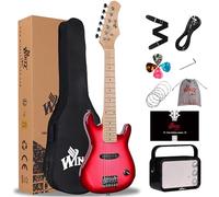 WINZZ EGM100 30 Inches Real Kids Electric Guitar with Beginner Kit, Right Handed (Gradient Pink)