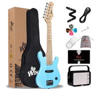 WINZZ EGM100 30 Inches Real Kids Electric Guitar with Beginner Kit, Right Handed (Light Blue)