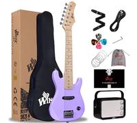 WINZZ Electric Guitar Kit for Kids 30 inch Mini Electric Guitar for Beginners with Amp, Case, Extra Strings, Picks, Strap, Cable and Key, Special Purple