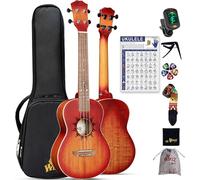 Winzz Tenor Ukulele for Adults Beginners, 26 Inch Mahogany Wood, Beginner Set, Unique Gift (Carbon Strings, Matte Sunburst)