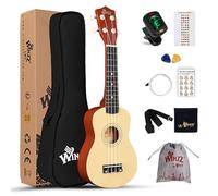 Winzz Ukulele for Kids 21 inch, Soprano Ukulele for Adults Beginner, Children Starter Kit with 9 Accessories (Natural)