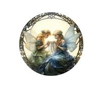 WIOEERS Angel Fairy Sisters Acrylic Window Hanging, Fairy Stained Glass Sun Catcher, Holiday & Christmas Decorations, Acrylic Window Decorations - Large Size 7.87 inches