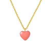 Wioga Erna Necklace Goldplated Brass N-11036-GP - Woman - 925 Sterling Silver Gold/Pink 42 cm