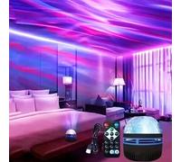 Wioilyoy 2-in-1 Northern Lights & Waves Starry Sky Projector with 14 Light Effects, Home Decoration LED Color Changing Lights for Birthday & Christmas Gifts