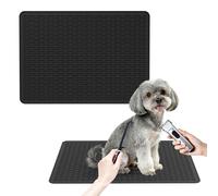 Wiojtry Dog Grooming Table Mat, (19.9 x 27.8 inch) Dog Grooming Table Mat Pad Non-Slip, Pet Grooming Table Mat for Grooming Dogs at Home, Pet Groomers Table Mat, Easy-Clean Durability (Black)