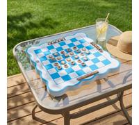 Wiooffen Portable Travel Chess Set EVA Floating Chessboard with Chess Pieces Scalloped Checkers Game Table Pool Board Games for 2-4 Players Family Summer Swimming Pool Hot Tub Beach Party Supplies