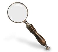WIOR 10X Handheld Magnifying Glass Antique Copper Magnifier with Sandawood Handle,High Magnification Magnifier for Reading, Senior, Low Vision, Map, Inspection, Handcraft Hobby