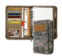 WIOR Tactical Padfolio Portfolio Binder with Zipper and 80 Sheets of Loose-Leaf Paper, Military Notebook Cover Portfolio Organizer Folder for Documents Business Cards, Detachable 6-Ring Notepad - Camo