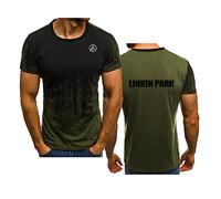 WIOSEN Adults Sports T-Shirt for Linkin Park Casual Comfortable Tee Shirt Short Sleeve Summer Running Loose Soft Tops Tees Clothing Undershirt, Green-S