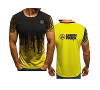 WIOSEN Adults Sports T-Shirt for Linkin Park Casual Comfortable Tee Shirt Short Sleeve Summer Running Loose Soft Tops Tees Clothing Undershirt, Yellow-XL
