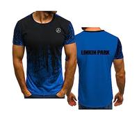 WIOSEN Adults Sports T-Shirt for Linkin Park Casual Comfortable Tee Shirt Short Sleeve Summer Running Loose Soft Tops Tees Clothing Undershirt, Blue-S