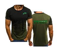 WIOSEN Mens Athletic T-Shirt for FENDT Printing Short Sleeve Breathable Quick Dry Tees Running Workout Tops Summer Loose Workwear Soft Casual Gradient Half Sleeves, Green-2XL