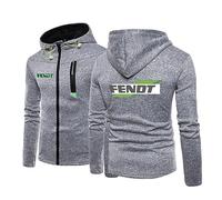 WIOSEN Mens Cardigan Hoodies for FENDT Printed Hooded Autumn Thin Sweatshirt Long Sleeve Zip Up Jacket Tops Regular Jumper Adults Casual Outerwear,Grey-L