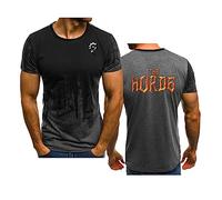 WIOSEN Men's Casual Sports Short Sleeve for Warcraft World Game Print T-Shirts Milk Silk Comfortable Lightweight Undershirt Tops Quick-drying Clothes, Grey-2XL