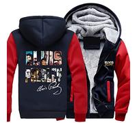 WIOSEN Men's Fleece Jackets for Elvis Fans Outdoors Warm Zipper Hoodies Sweatshirt Windproof Long Sleeve Jumper Tops Padded Lined Cardigan Hoody,A-Aldult 4XL