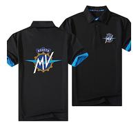 WIOSEN Men's Golf Polo Shirt for MV Agusta Quick Dry Tee Tops Breathable Short Sleeve Workwear Teenagers Fashion Lapel Casual T-shirts,Black-Adult 3XL