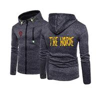 WIOSEN Men's Hoodie Jacket Sweater for Warcraft World Print Casual Fall Solid Color Warm Hooded Sweatshirt Zip Up Long Sleeve Cardigan Sportswear Outerwear,Dark Grey-XXL