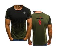 WIOSEN Mens Short Sleeve Tees for Linkin Park Lightweight Soft T-Shirts Breathable Shirts Quick-Dry T Shirt Teenagers Activewear Workout Half Sleeves, Green-XL