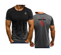 WIOSEN Mens Short Sleeve Tees for Linkin Park Lightweight Soft T-Shirts Breathable Shirts Quick-Dry T Shirt Teenagers Activewear Workout Half Sleeves, Grey-M
