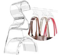 Wiosi Handbag Hanger 3 Pack - Durable Luxury Acrylic Holder Organizers Storage for Purse Tote Bag Satchel Backpack Crossover - Holds Up to 66Lbs - Easy to Clean, No Tools Required