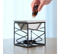 WIOSOUL Aromatic Oil Burner,Oil,Candle Holder, Wax Melt Burner Candle Warmer Melter,Aroma,Ceramic Wax Melt Home Office Living Room Decoration for Friends (Black-2)
