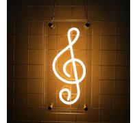 WIOSOUL Dimmable Music Note Neon Lights - USB Powered LED Lightbox Signs for Wall, Table Decor, Bar, Music Studio, Party, Christmas