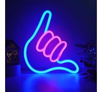 WIOSOUL Finger Neon Sign Finger Shap LED Neon Light Wall Decor with USB or Battery Powered, 10.43x7.28 Inch LED Neon Night Lamp for Bedroom, Bar, Party, Festivals(Finger)